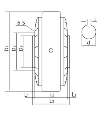 ZD-KXB空心軸系列磁粉制動器機械圖紙