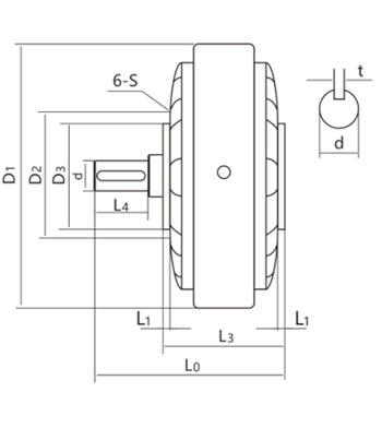 ZD-DZB單軸系列磁粉制動器機械圖紙