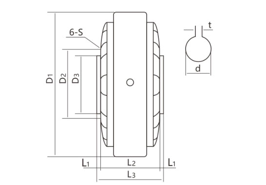 ZD-KX空心軸系列磁粉制動(dòng)器機(jī)械圖紙