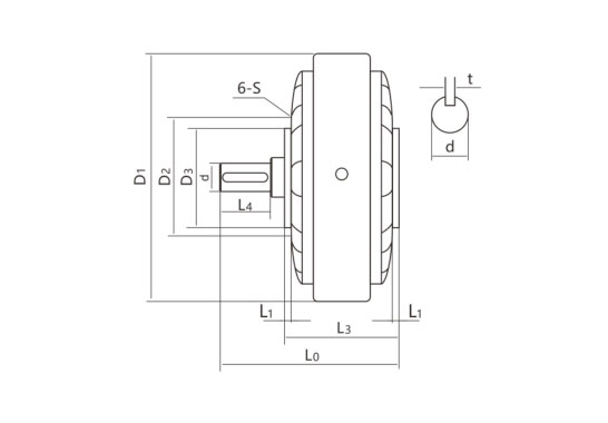 ZD-DZ單軸系列磁粉制動(dòng)器機(jī)械圖紙