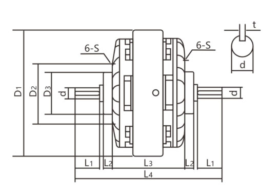 ZD-SZ雙軸系列磁粉離合器機(jī)械圖紙